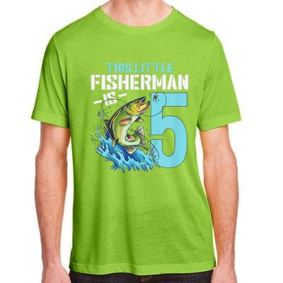 Fishing Birthday 5 Year Old Fisher 5th Bday Adult ChromaSoft Performance T-Shirt