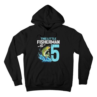 Fishing Birthday 5 Year Old Fisher 5th Bday Hoodie