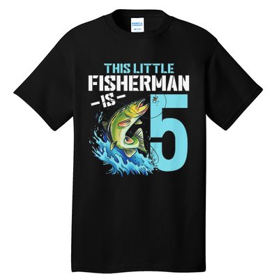 Fishing Birthday 5 Year Old Fisher 5th Bday Tall T-Shirt