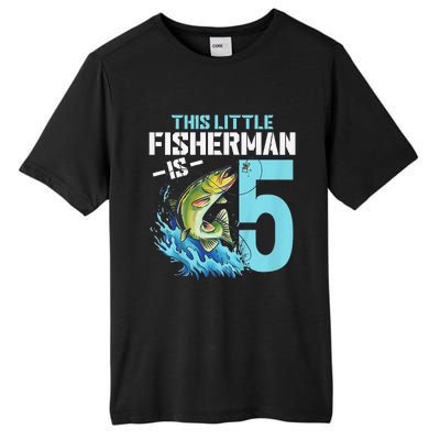 Fishing Birthday 5 Year Old Fisher 5th Bday Tall Fusion ChromaSoft Performance T-Shirt