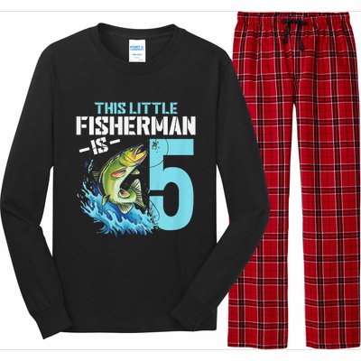 Fishing Birthday 5 Year Old Fisher 5th Bday Long Sleeve Pajama Set