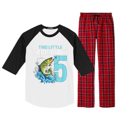 Fishing Birthday 5 Year Old Fisher 5th Bday Raglan Sleeve Pajama Set