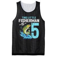 Fishing Birthday 5 Year Old Fisher 5th Bday Mesh Reversible Basketball Jersey Tank