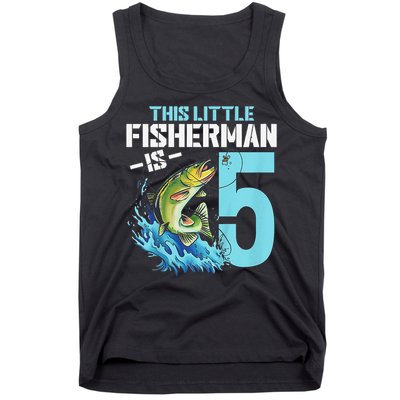 Fishing Birthday 5 Year Old Fisher 5th Bday Tank Top