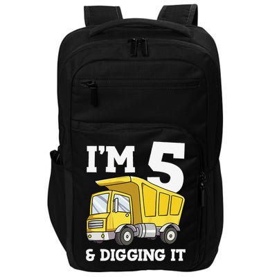 Funny Birthday 5 Five Construction Truck Party 5th Birthday Gift Impact Tech Backpack