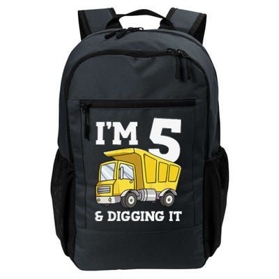 Funny Birthday 5 Five Construction Truck Party 5th Birthday Gift Daily Commute Backpack