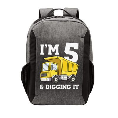 Funny Birthday 5 Five Construction Truck Party 5th Birthday Gift Vector Backpack