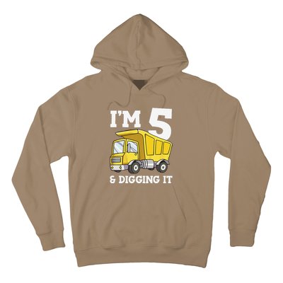 Funny Birthday 5 Five Construction Truck Party 5th Birthday Gift Hoodie