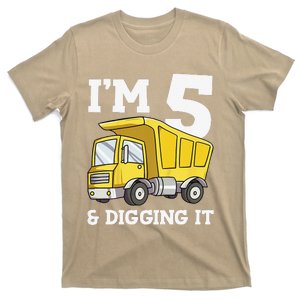 Funny Birthday 5 Five Construction Truck Party 5th Birthday Gift T-Shirt