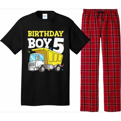 Funny Birthday 5 Five Construction Truck Party 5th Birthday Pajama Set