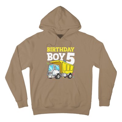 Funny Birthday 5 Five Construction Truck Party 5th Birthday Hoodie