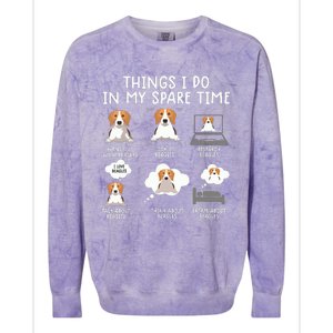 Funny Beagle 6 Things I Do In My Sprite Time Beagle Colorblast Crewneck Sweatshirt