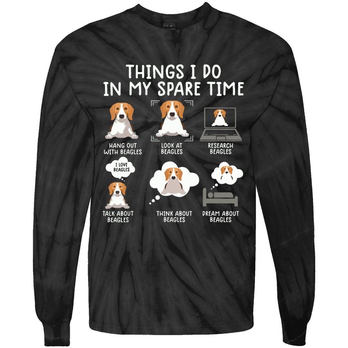 Funny Beagle 6 Things I Do In My Sprite Time Beagle Tie-Dye Long Sleeve Shirt