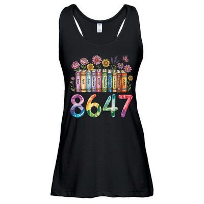 Floral Bookshelf 8647 Inclusion And Love Teacher Ladies Essential Flowy Tank