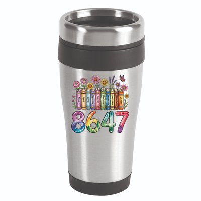 Floral Bookshelf 8647 Inclusion And Love Teacher 16oz Travel Tumbler