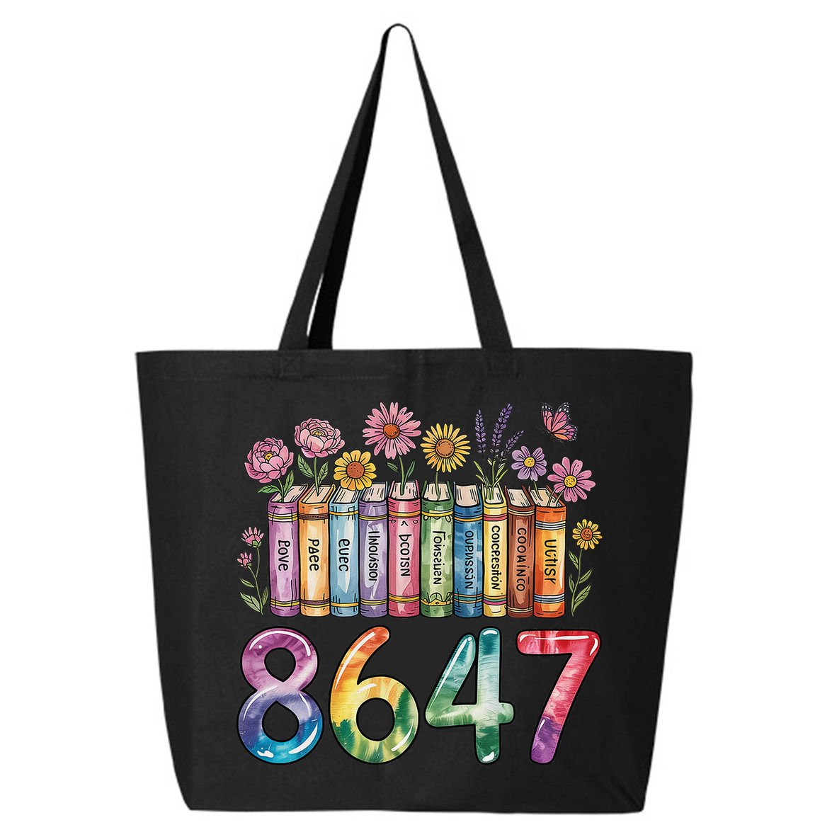 Floral Bookshelf 8647 Inclusion And Love Teacher 25L Jumbo Tote