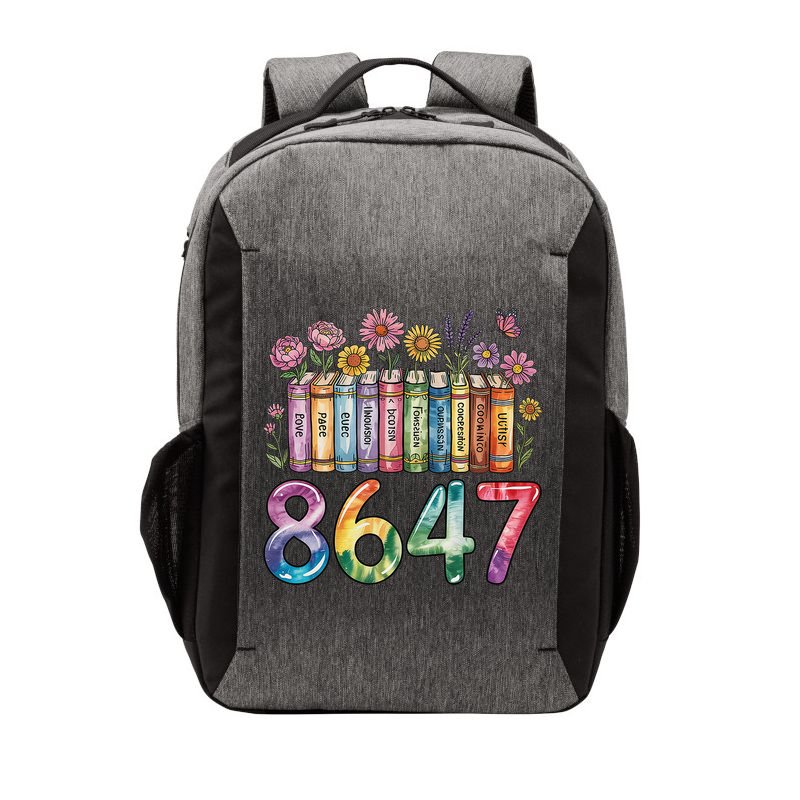 Floral Bookshelf 8647 Inclusion And Love Teacher Vector Backpack