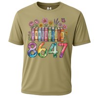 Floral Bookshelf 8647 Inclusion And Love Teacher Cooling Performance Crew T-Shirt