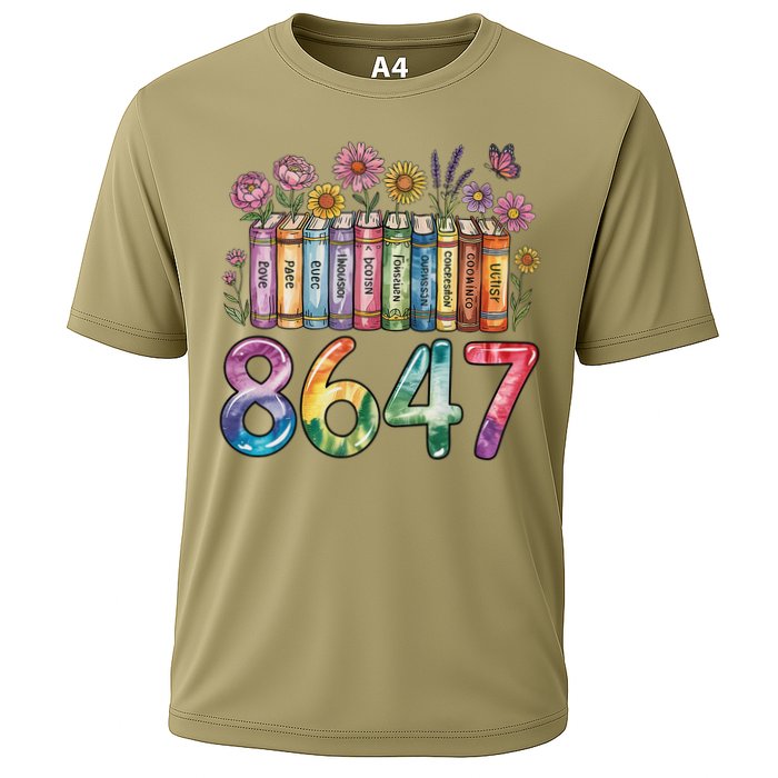 Floral Bookshelf 8647 Inclusion And Love Teacher Cooling Performance Crew T-Shirt