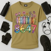 Floral Bookshelf 8647 Inclusion And Love Teacher Cooling Performance Crew T-Shirt