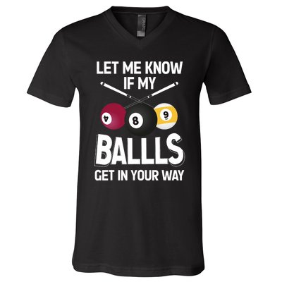 Funny Billiard 8 Ball Play Pool Table Cue Stick Snooker V-Neck T-Shirt