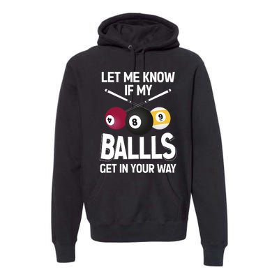 Funny Billiard 8 Ball Play Pool Table Cue Stick Snooker Premium Hoodie