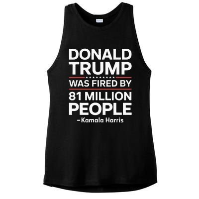 Fired By 81 Million People Kamala Harris Trump Debate Ladies PosiCharge Tri-Blend Wicking Tank