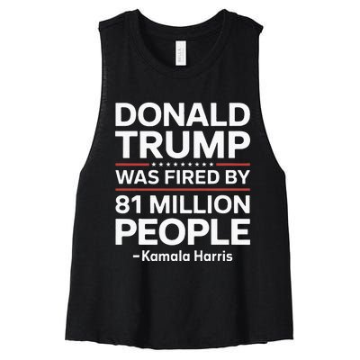 Fired By 81 Million People Kamala Harris Trump Debate Women's Racerback Cropped Tank