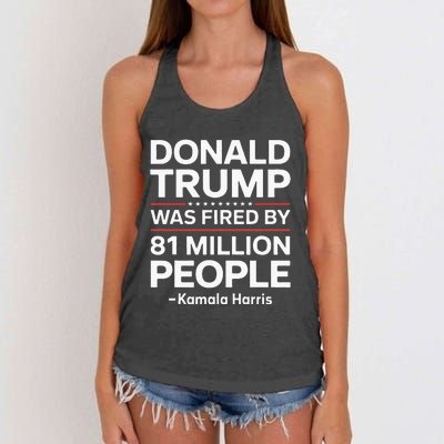 Fired By 81 Million People Kamala Harris Trump Debate Women's Knotted Racerback Tank