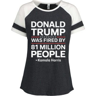 Fired By 81 Million People Kamala Harris Trump Debate Enza Ladies Jersey Colorblock Tee