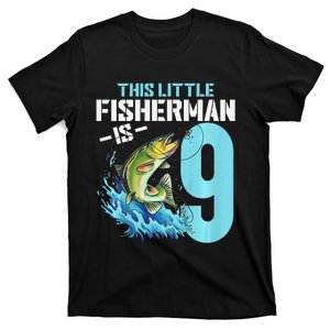 Fishing Birthday 9 Year Old Fisher 9th Bday T-Shirt