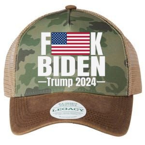 Fuck Biden American Flag Trump 2024 Legacy Tie Dye Trucker Hat