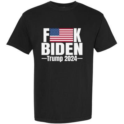 Fuck Biden American Flag Trump 2024 Garment-Dyed Heavyweight T-Shirt