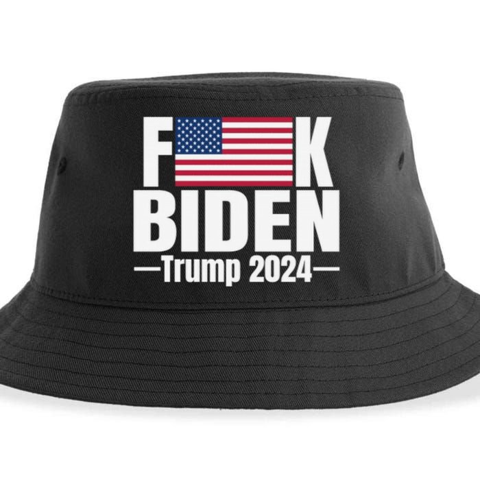 Fuck Biden American Flag Trump 2024 Sustainable Bucket Hat