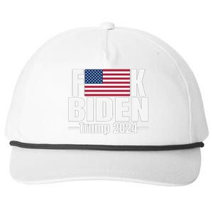 Fuck Biden American Flag Trump 2024 Snapback Five-Panel Rope Hat