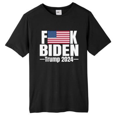 Fuck Biden American Flag Trump 2024 Tall Fusion ChromaSoft Performance T-Shirt