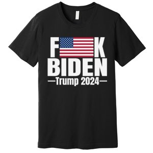 Fuck Biden American Flag Trump 2024 Premium T-Shirt