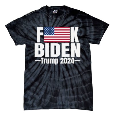 Fuck Biden American Flag Trump 2024 Tie-Dye T-Shirt