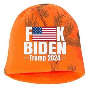 Fuck Biden American Flag Trump 2024 Kati - Camo Knit Beanie