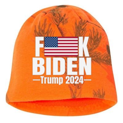 Fuck Biden American Flag Trump 2024 Kati - Camo Knit Beanie