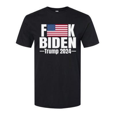 Fuck Biden American Flag Trump 2024 Softstyle® CVC T-Shirt