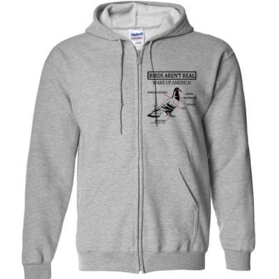 Funny Birds Aren't Real Wake Up America! They're Government Drones 1 Full Zip Hoodie