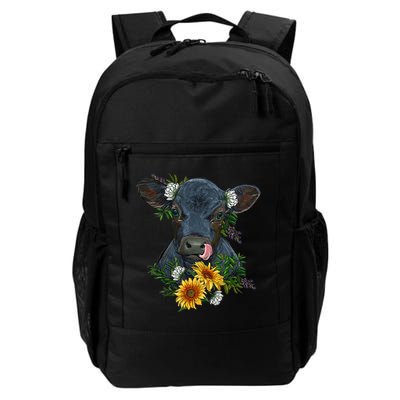 flower Black Angus Calf Cow Farm Animals Backpack