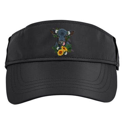 flower Black Angus Calf Cow Farm Animals Adult Drive Performance Visor
