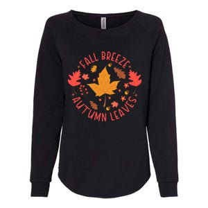 Fall Breeze Autumn Leaves Cute Maple Leaf Womens California Wash Sweatshirt