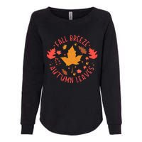 Fall Breeze Autumn Leaves Cute Maple Leaf Womens California Wash Sweatshirt