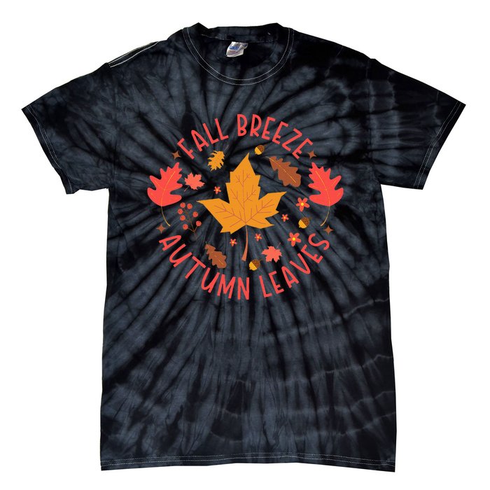 Fall Breeze Autumn Leaves Cute Maple Leaf Tie-Dye T-Shirt