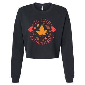 Fall Breeze Autumn Leaves Cute Maple Leaf Cropped Pullover Crew