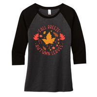 Fall Breeze Autumn Leaves Cute Maple Leaf Women's Tri-Blend 3/4-Sleeve Raglan Shirt