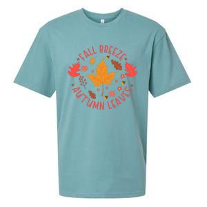 Fall Breeze Autumn Leaves Cute Maple Leaf Sueded Cloud Jersey T-Shirt